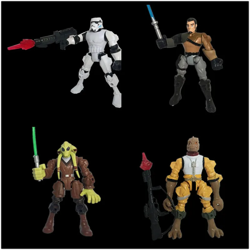 

16CM Star Wars Figures Mashers KIT FISTO, STORMTROOPER, KAMAN JARRUS, BOSSK Action Figure 4pcs The joints can move Toy dolls