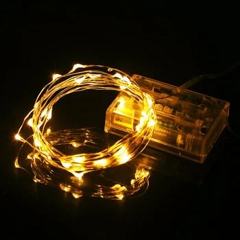 

LED String Light Silver Wire 10pcs/lot 5M 50leds DC4.5V Battery Operated Fairy Lights Christmas New Year Wedding Lights