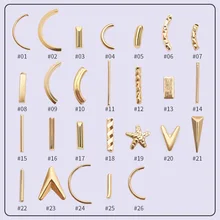 100 шт Смешанные узоры для ногтей металлические заклепки для УФ-геля 3D украшения для ногтей Золотой Цвет Советы для ногтей DIY дизайн