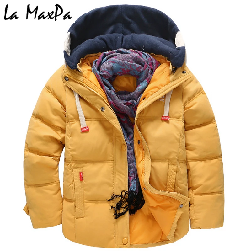 

2018 Winter Children Boys Girls Down Jacket Coat Fashion Hooded Thick Solid Warm Coat Boy Winter Clothing Outwear for 4-10 Yrs