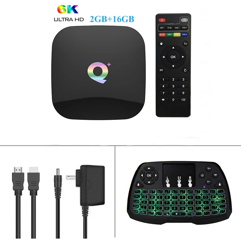 Q PLUS Allwinner H6 6K Smart tv Box Android 9,0 4 Гб 64 ГБ 32 ГБ четырехъядерный USB3.0 Playstore Youtube Q Plus Wifi телеприставка PK T95Q - Цвет: 2G16G A3 Backlit EN