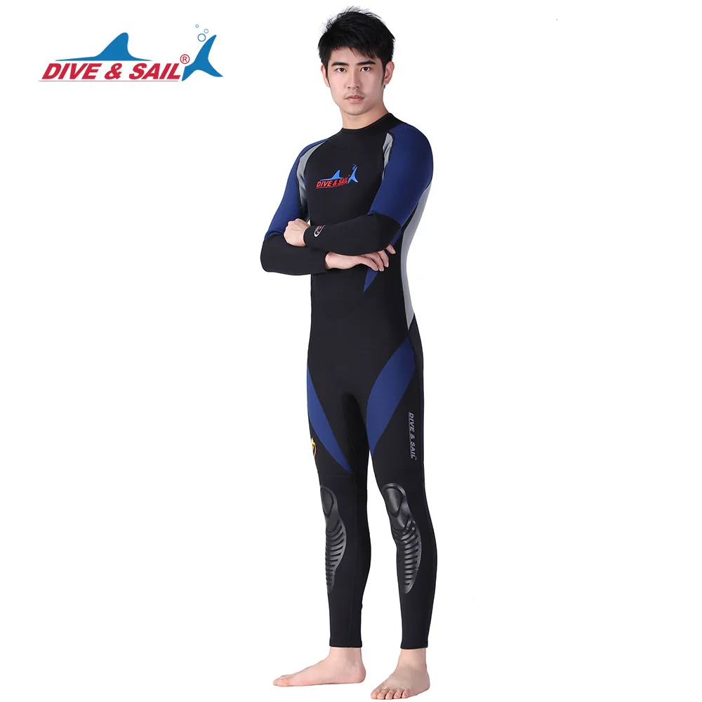 DIVE&SAIL authentic 1.5mm neoprene back zipper wetsuits Surf Suit long