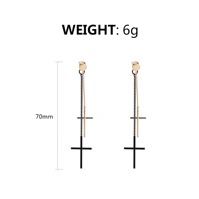 Дизайн, длинные висячие серьги с двойным крестом для женщин, модные женские украшения для девушек, 5A4015
