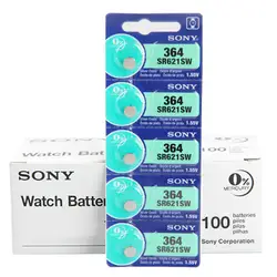 100 шт./лот sony 100% оригинал 364 SR621SW V364 SR60 SR621 AG1 часы кнопка батареи клетки монетки Сделано в Японии