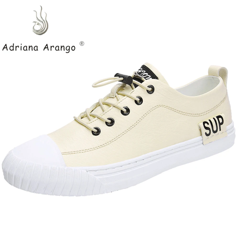 

Adriana 2019 new men's casual shoes running outdoor breathable Korean version all with white flat bottom
