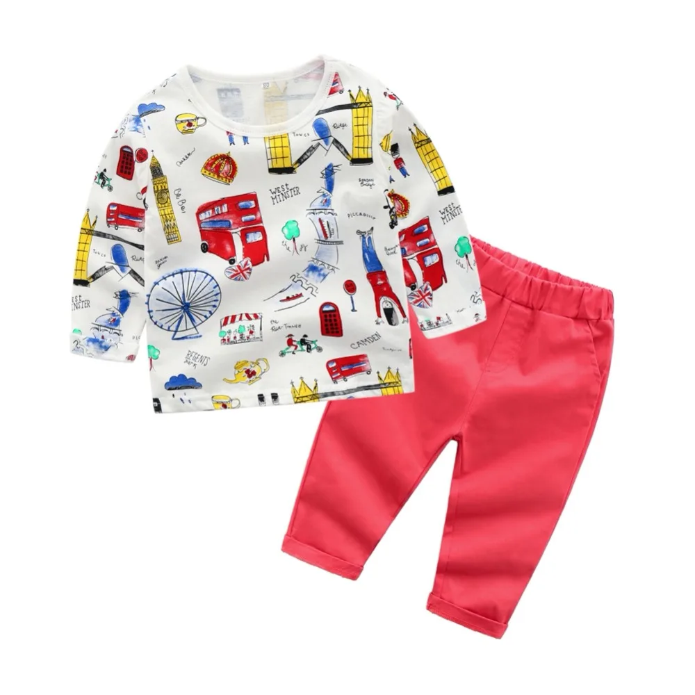 

Hot Girls Cartoon Long Sleeve Top+Pant 2pcs Outfits Children Clothes Set 2018 New Autumn Kids Clothes Children's Clothing F1