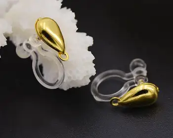 

Invisible Clip on Earrings with Loop Hanger Connectors Findings Drop Plastic Resin Clear U Shape Non-pierced Earring Component