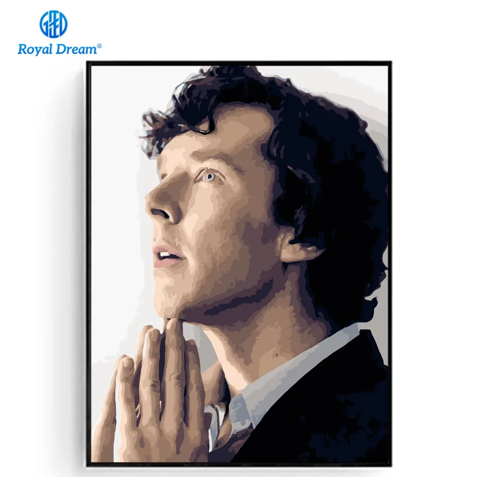 Картины маслом по номерам Шерлока Холмса акриловые краски по номерам наборы ТВ Играть плакат ручная краска ed картина Шерлока