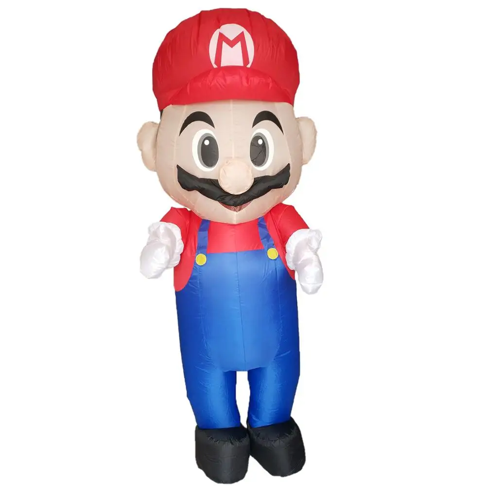 Inflatable Mario Costume Super Mario Fancy Dress for Adults Halloweeen Party Carnival Cosplay Outfit Mascot Blow Up Suit - Color: Adult