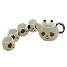 [1 горшок+ 4 чашки] для китайского кунг-фу Панда чайник чайный набор с чашками керамические кофейные кружки Посуда для напитков бутылка для воды и чая чашки Рождественский подарок