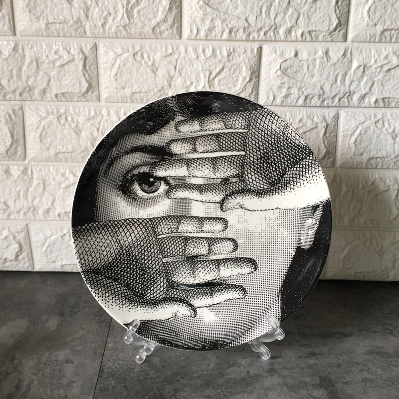 Декоративные тарелки Fornasetti с держателем, декоративные керамические Hogar Manualidades Fornasetti, фарфоровые настенные тарелки