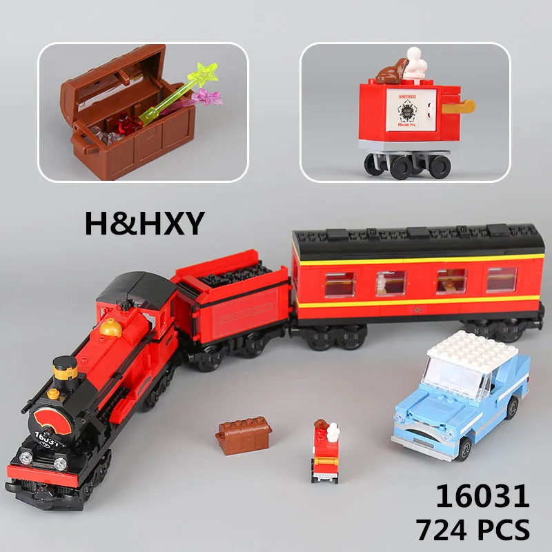 

IN STOCK H&HXY 16031 724pcs Movie Series Hogwarts Express Set Building Blocks Bricks DIY Toys children Christmas Gifts lepin