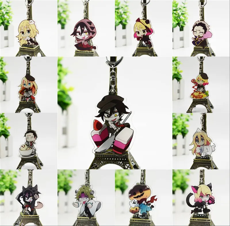 

Anime Cartoon Satsuriku no Tenshi Angels of Death Zack Ray Eddie Acrylic Keychain Keyring Toy Halloween Cosplay Keychain Gift