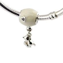 DIY бусины для изготовления ювелирных изделий из стерлингового серебра-ювелирные изделия Тедди& шар Подвески Серебро 925 Berloque Perles