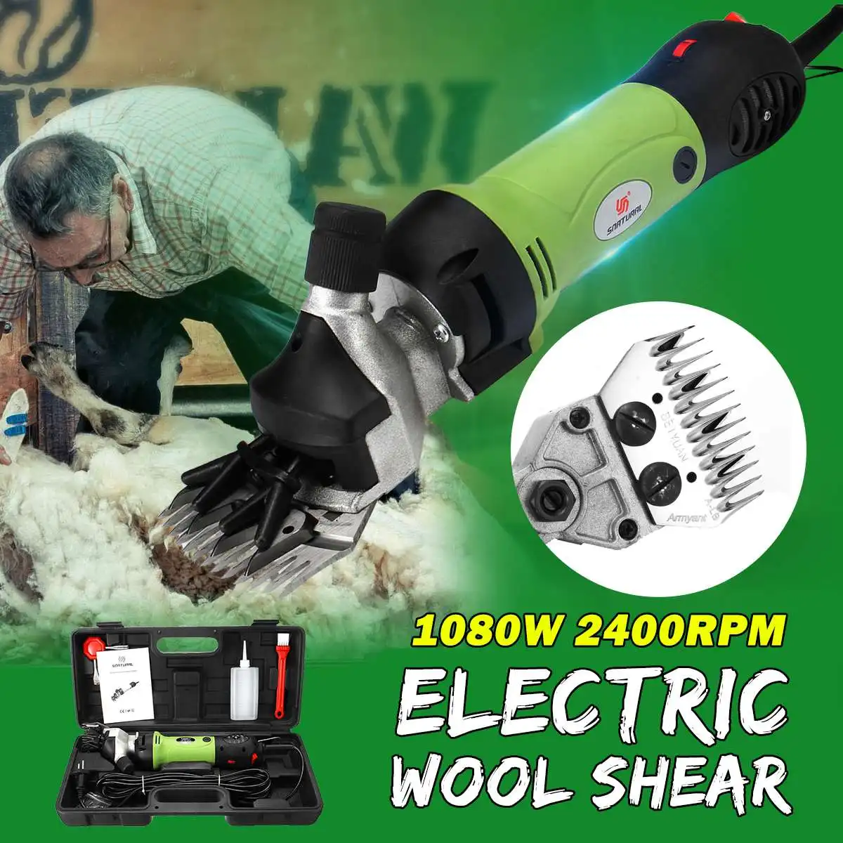 

Multifunctional Electric Wool Shears Do Not Rust Low Noise 220V 690W Pet Hair Trimmer Farm Household Cutting Tools EU Plug