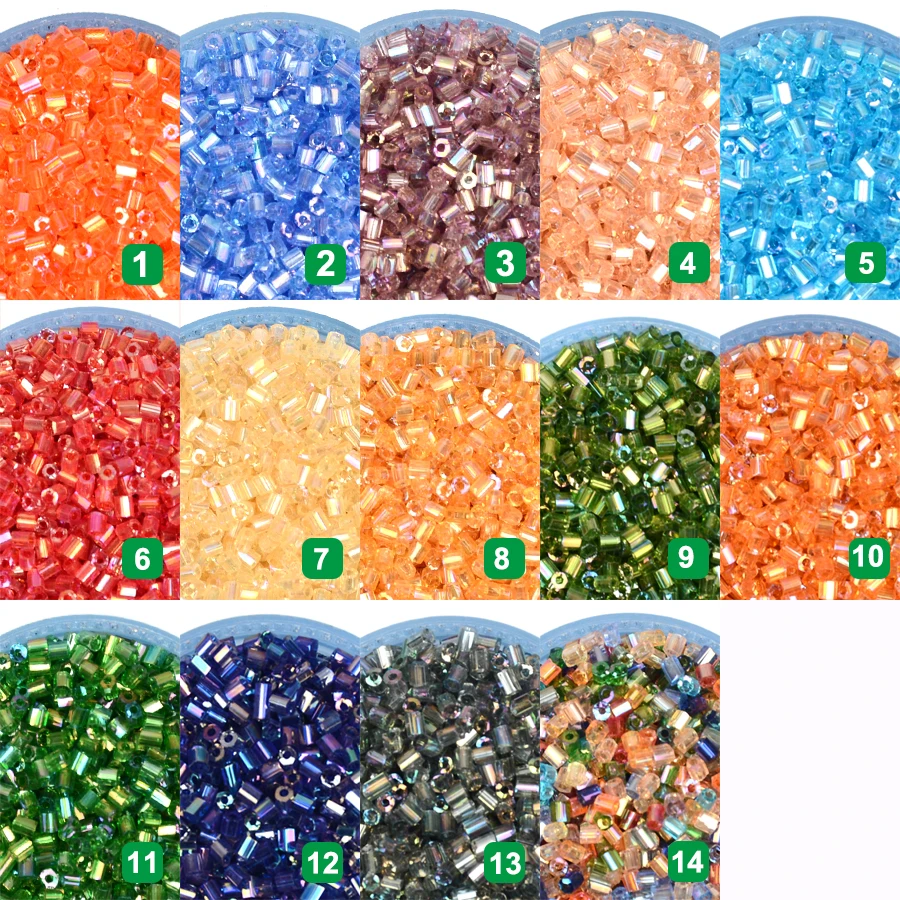  2MM 110 AB Color H Shape Round Hole Czech Seed Glass Beads Charms Kralen Beads For Jewelry Making Kids DIY Bracelet Necklace (2)