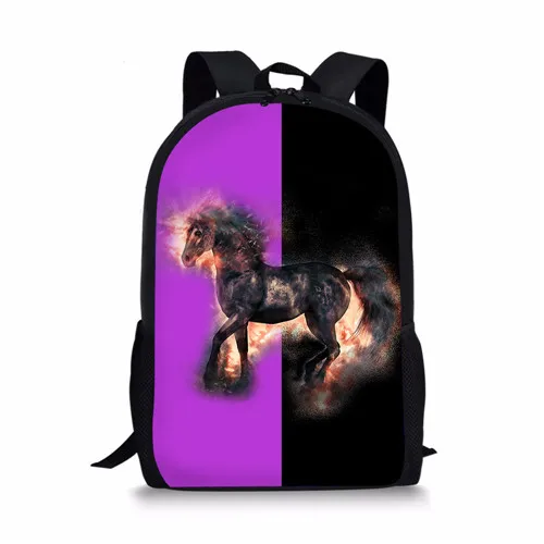 ELVISWORDS школьные сумки для детей, девочек, красивый декор с изображением лошади, принт, рюкзак для подростков, милый школьный рюкзак с изображением лошади, Mochila Escolar - Цвет: CC1687C