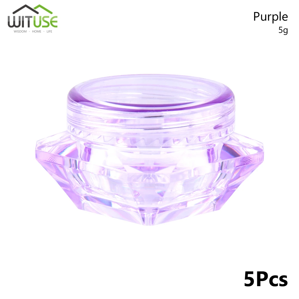 5 шт./лот мини-флакон для образцов банка для макияжа 3 мл/5 мл косметические флаконы контейнер для крема для лица Бытовая коробка для хранения Контейнер для крема для лица - Цвет: 5g Purple