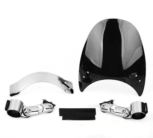 Темный 38 45 мм лобовое стекло мотоцикла для Harley Sportster XL883 1200 ND Moto|windshield for harley|windscreen
