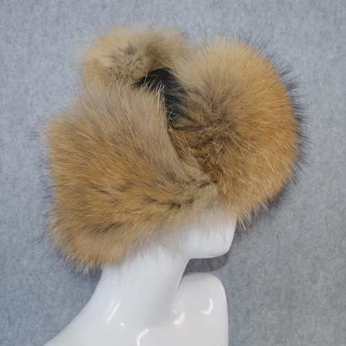 raccoon fur Горячая Распродажа, женские шапки-ушанки из натурального Лисьего меха, зимние толстые теплые уши, натуральный Лисий мех, шапка-бомбер, женская шапка из натурального Лисьего меха - Цвет: raccoon fur