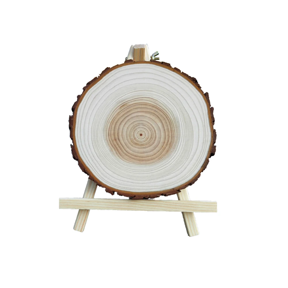 

4pcs Wood Chips Painting DIY Wooden Creative Crafts Embellishment Ornaments Decor Slices Pendants Pieces with Easel