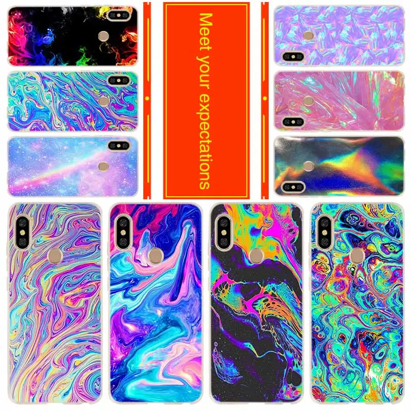 

Phone for Xiaomi Redmi go 7 6a 5a 5plus 4a 4x 3s Note 7 6 5 4 3 5a K20 pro Cover Case rainbow iridescent holographic