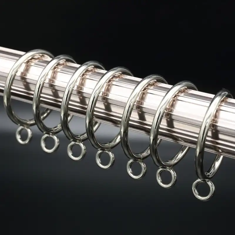 Silver Metal Curtain Ring On Rod For Hooks Curtain Clips Black