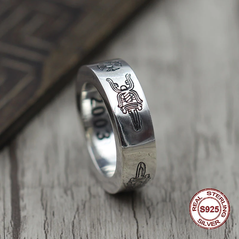 

S925 pure silver men's ring Restoring ancient ways is unique ring of the holy sword is an old couple punk style Gift your lover