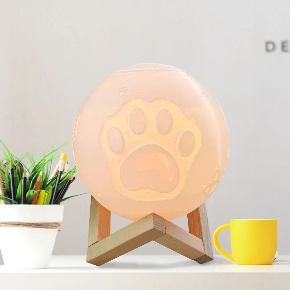 Dikale 15 سنتيمتر لامبارا لونا 3D القط مخلب طباعة ضوء القمر 16 الألوان اللمس التحكم عن بعد غرفة نوم خزانة ليلة ضوء المنزل الديكور