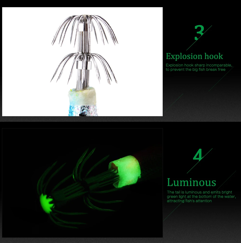 FTK 4 шт./лот искусственная светящаяся древесные креветки-кальмары Джиги джигинг зимний рыболовный прикорм кальмаров приманка Жесткий Pesca рыболовный аксессуар