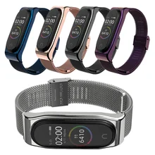 Металлический браслет для Xiao mi Band 3/4, ремешок на запястье mi band 4, браслет, смарт-часы Band mi Band 3, ремешок из нержавеющей стали для mi 3
