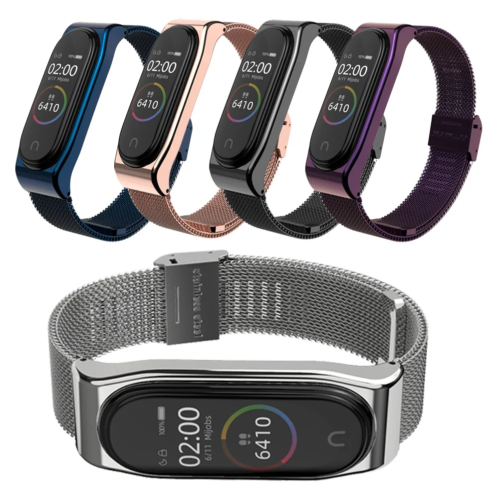 Металлический браслет для Mi Band 5 Miband 4/3 из нержавеющей стали 3|Смарт-аксессуары| |