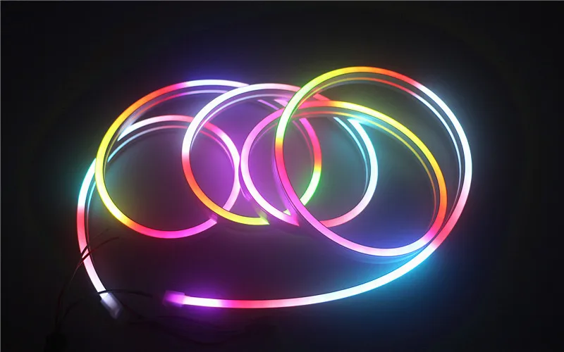 2 м RGB led Neon pixel Rope DC 5 В WS2812B WS2812 водонепроницаемая лампа дневного света лента полноцветный пиксельный адресуемый индивидуально неоновый свет