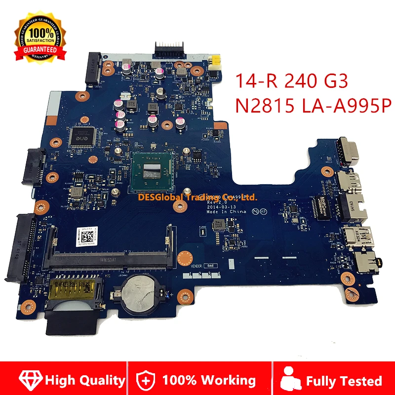 

775630-001 777624-001 Mainboard For HP 14R 14-R 240 246 G3 240-g3 Laptop motherboard ZS040 LA-A995P N2815 SR1SJ 100% Fully Test