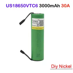 18650 аккумулятор vtc6 us18650vtc6 3000 мАч 18650 vtc6 3,7 В 30A diy никель 18650 Перезаряжаемые Аккумуляторы для электронных сигарет /отвертка