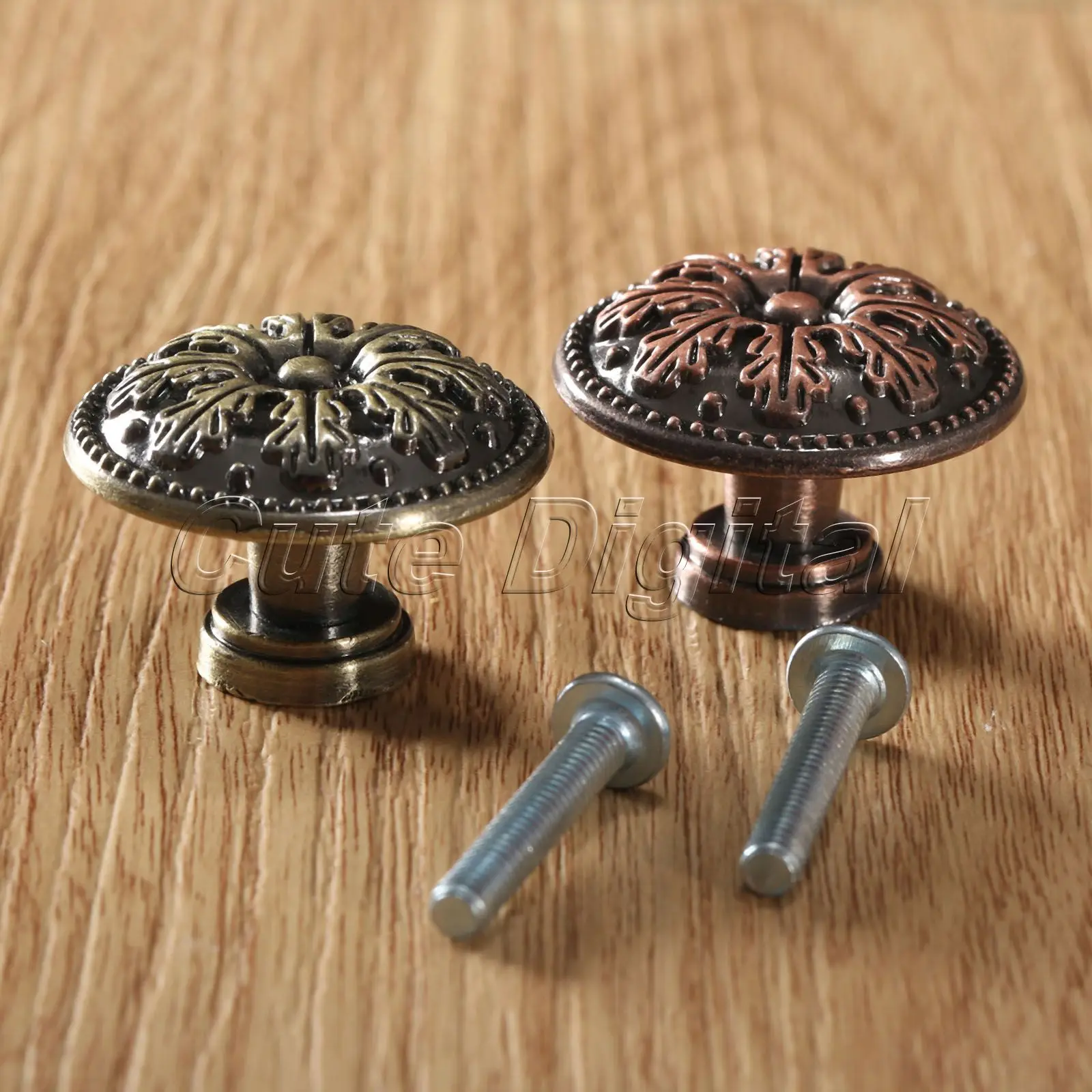 DRELD 1PC Round Brass Furniture Handle Pulls Knobs for Door