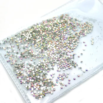 

1440pcs Rhinestones Glass with caviar mix design for Nails AB Color Flact Back Mix crystal Stone Glue on Nails Accessoires