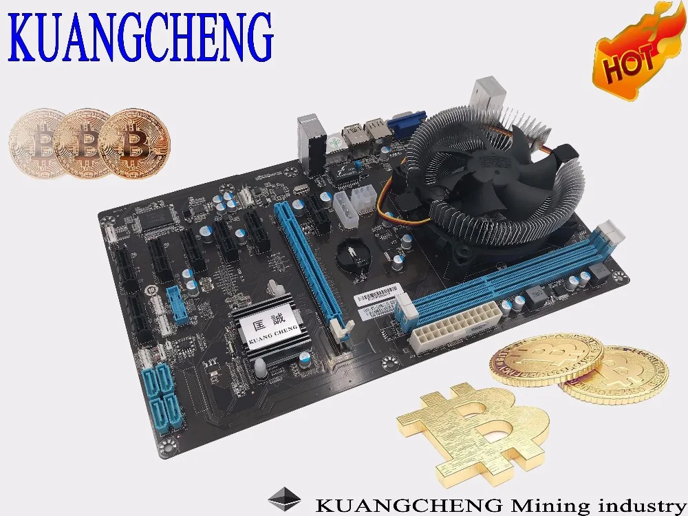 Карта памяти KAUNGCHENG ETH и т. д. ZCASH (с процессором i3) 8 карт материнская плата HM76.65 BTC