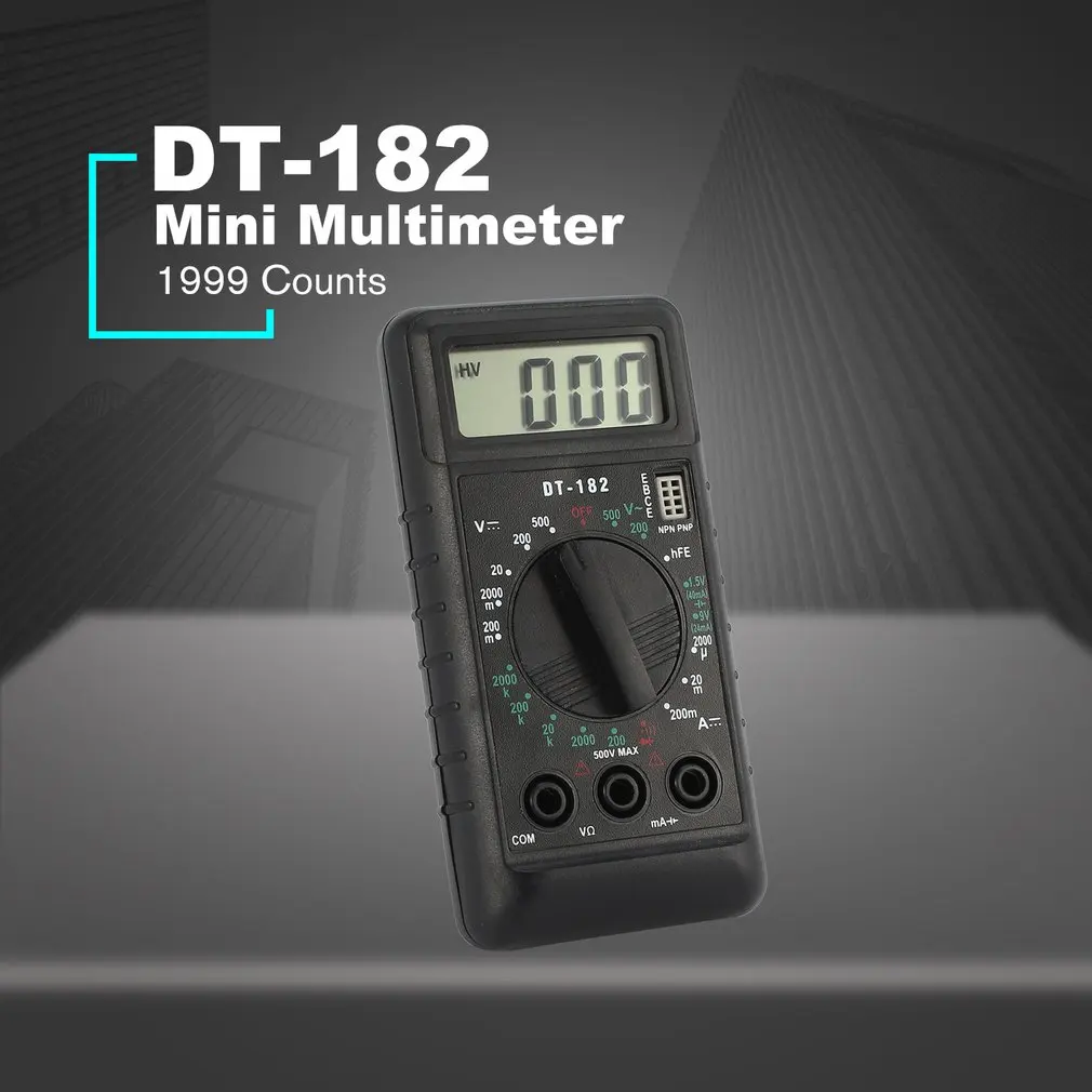 DT-182 цифровой мини мультиметр DC/AC напряжение измеритель тока Ручной Карманный Вольтметр Амперметр Диод Триод тестер мультитестер