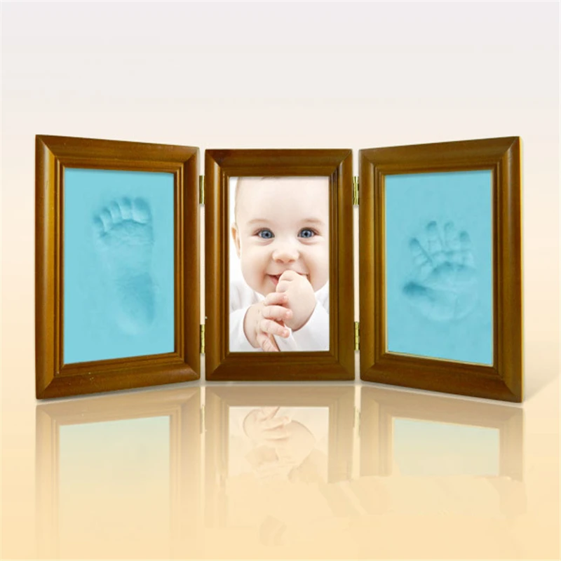 Cute Baby Kid Photo Frame Diy Handprint Or Footprint Soft Clay Safe