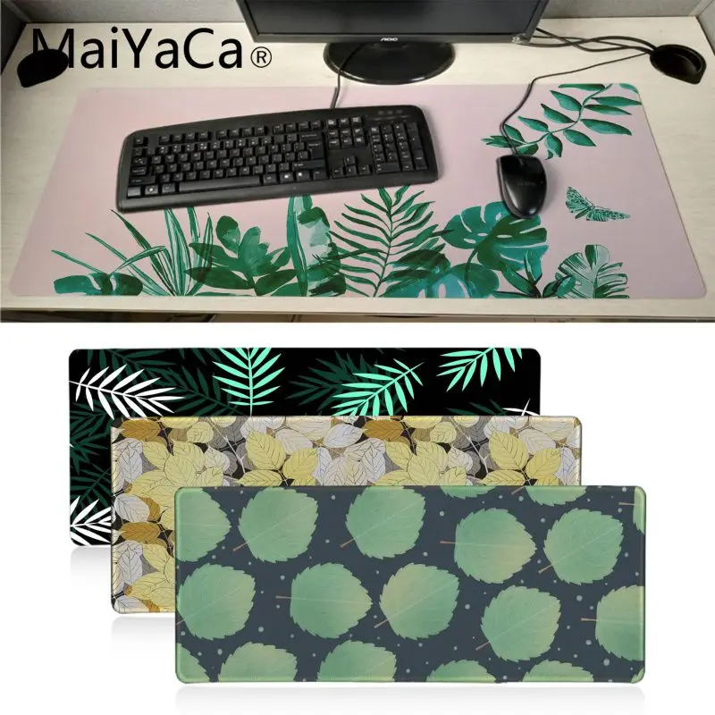 

Maiyaca New Covered with leaves Lock Edge Speed Control Laptop Keyboard Mat Good quality Gaming Necessary Mouse Mat desk mat