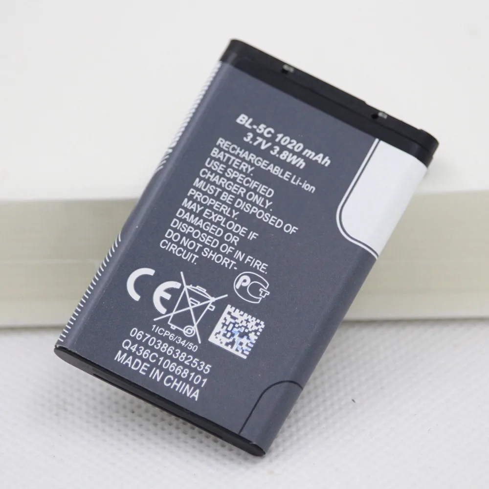 Аккумулятор 20X1020 мАч BL 5C для телефона Nokia 1100 1110 1200 1208 1280 1600 2600 2700 3100 3110 5130 6230