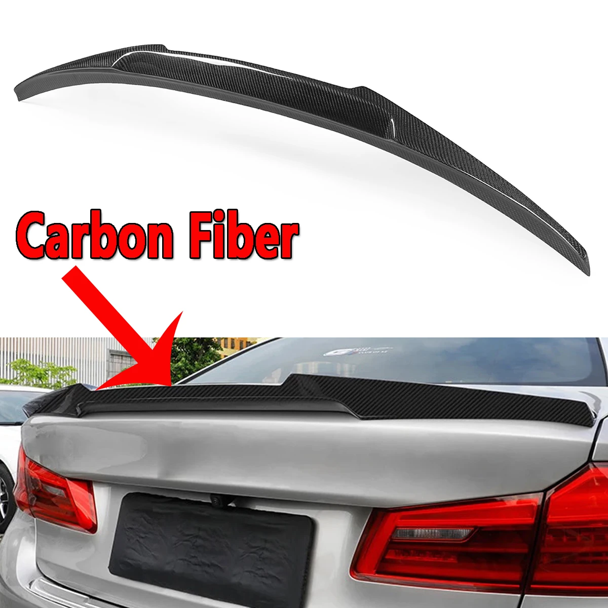 

New Rear Trunk Boot Spoiler Wings Real Carbon Fiber Trunk Spoiler Lid For 2017-18 for BMW G30 520d 530i 540i V Type Car-styling