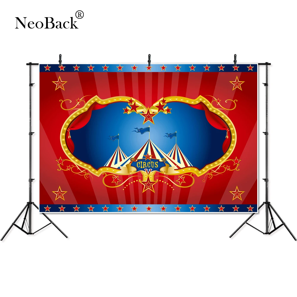NeoBack виниловая Цирк Красный шторы на день рождения вечерние Photo Booth фон с печатным