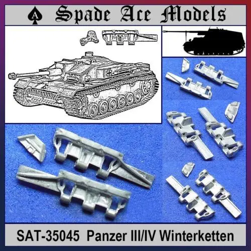 Spade Ace 1 35 35045 Metal Track Panzer III IV Winterketten