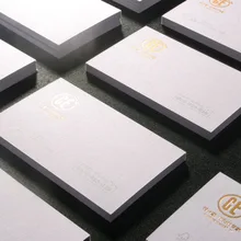 Высокое качество 350grm художественная бумага белая льняная визитная карточка с горячей штамповкой фольги с одной стороны