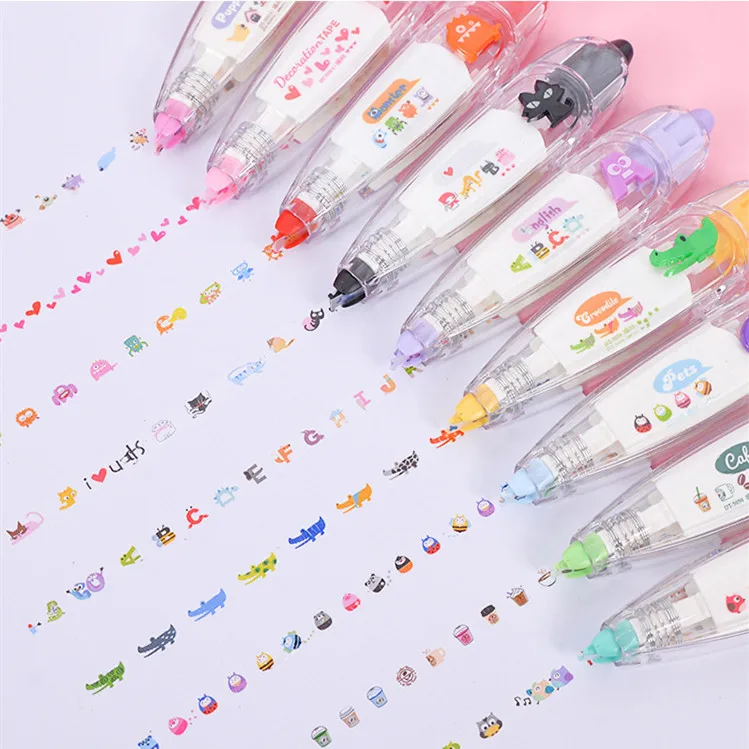 

Kawaii Cartoon Animal Press Type Decorative Correction Tape Scrapbook Adhesive Stickers School Stationery Kids Birthday Gift
