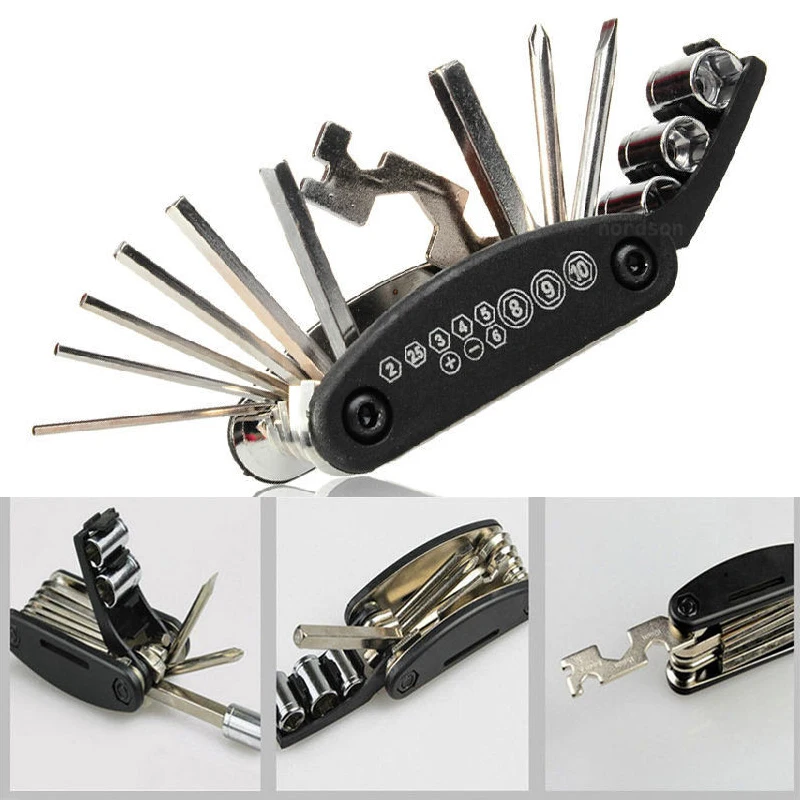 Multi-Function Bike Motorcycle Mechanic Repair Tools Outdoor Travel Kit electric cars Allen Key Multi Hex Wrench Screwdriver Set 28 in 1 mini edc multitool knife pocket folding knife camping gear w pliers saw screwdriver bottle opener safety lock unique gifts for men dad husband boyfriend outdoor camping fishing survival and more