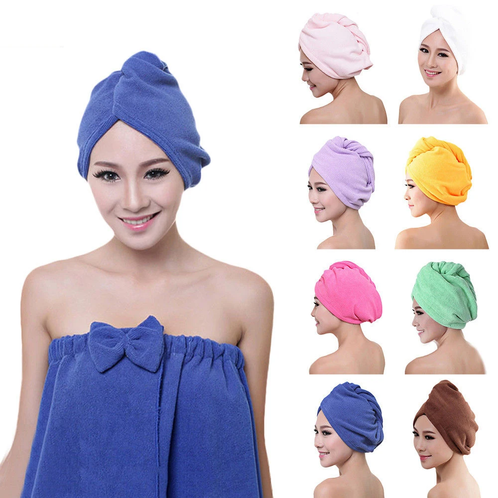 Buy Soft Dry Hair Hat Microfiber Cap Shower Caps Towel