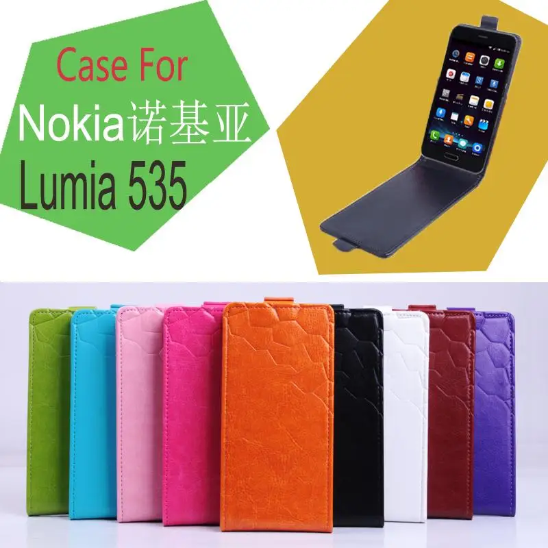 

HongBaiwei for Nokia lumia 535 Case Leather Retro Flip Luxury Phone Cases for Nokia lumia 535 Protective Cover 9 Color